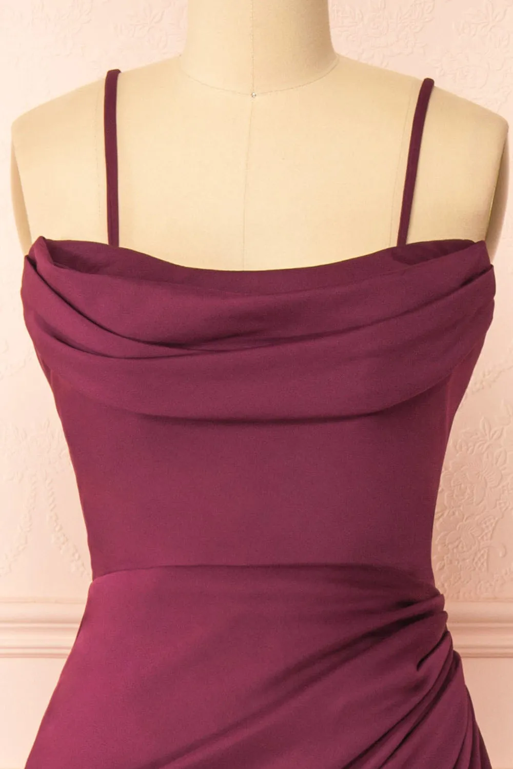 Ailsa Burgundy | Strapless Gown w/ High Slit