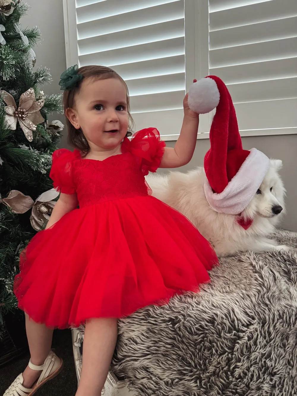 Annabella Red Girls Christmas Dress