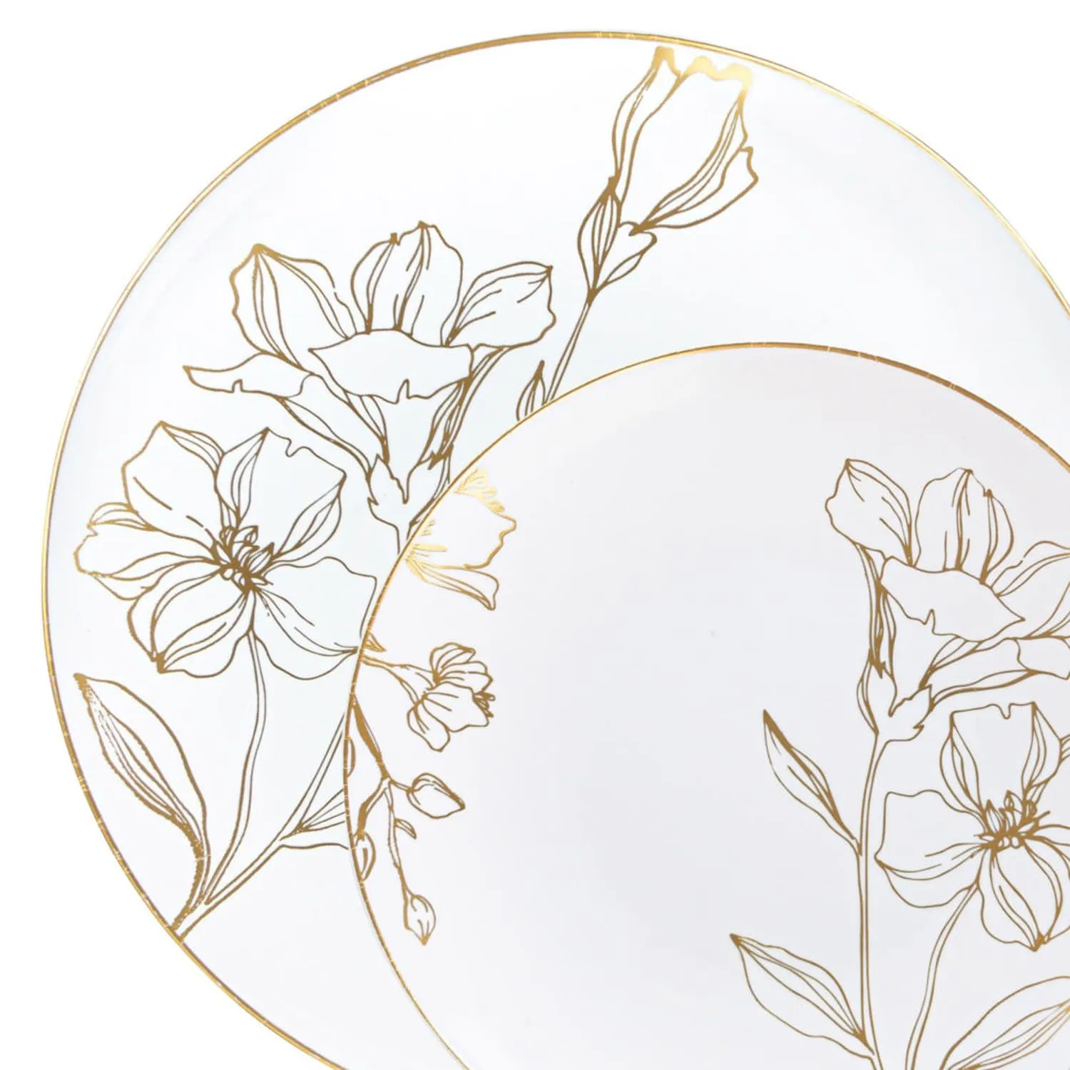 Antique Gold Floral Dinner Plates 10″