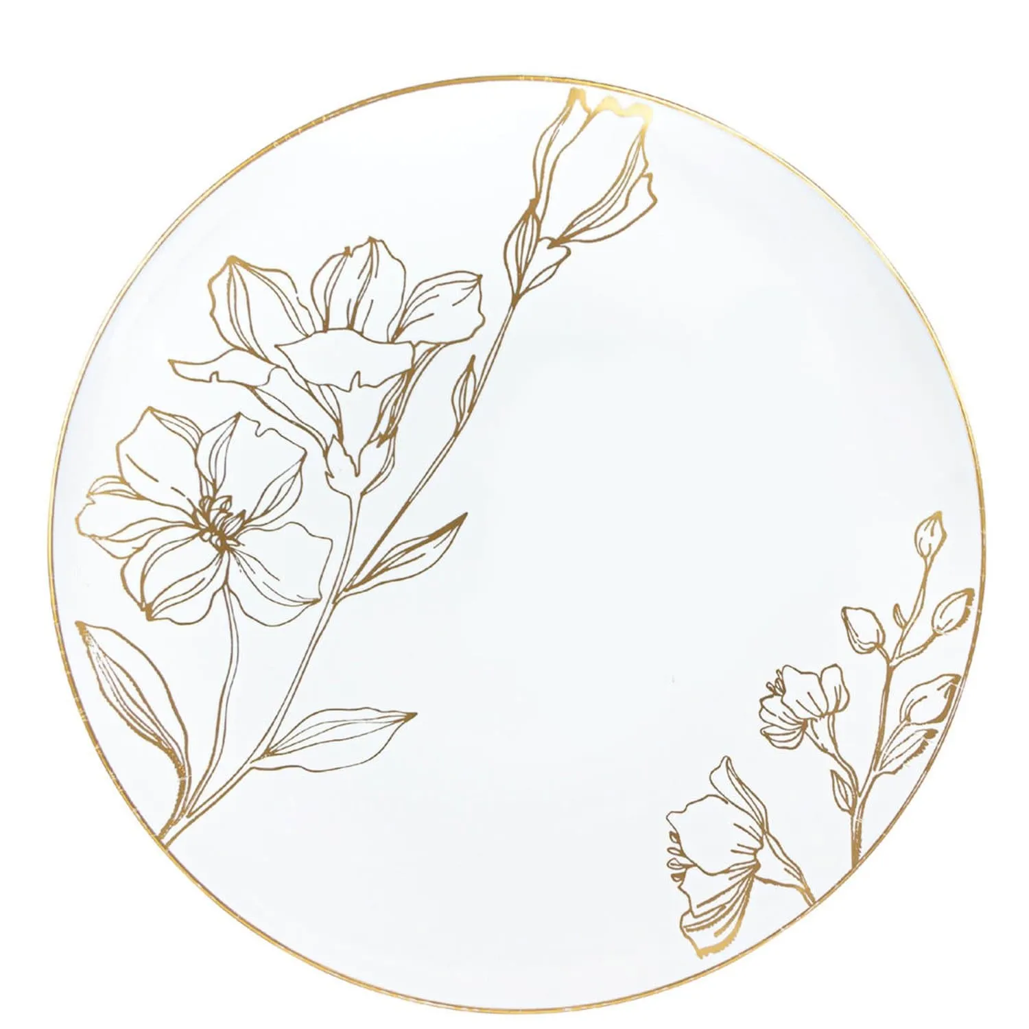 Antique Gold Floral Dinner Plates 9″