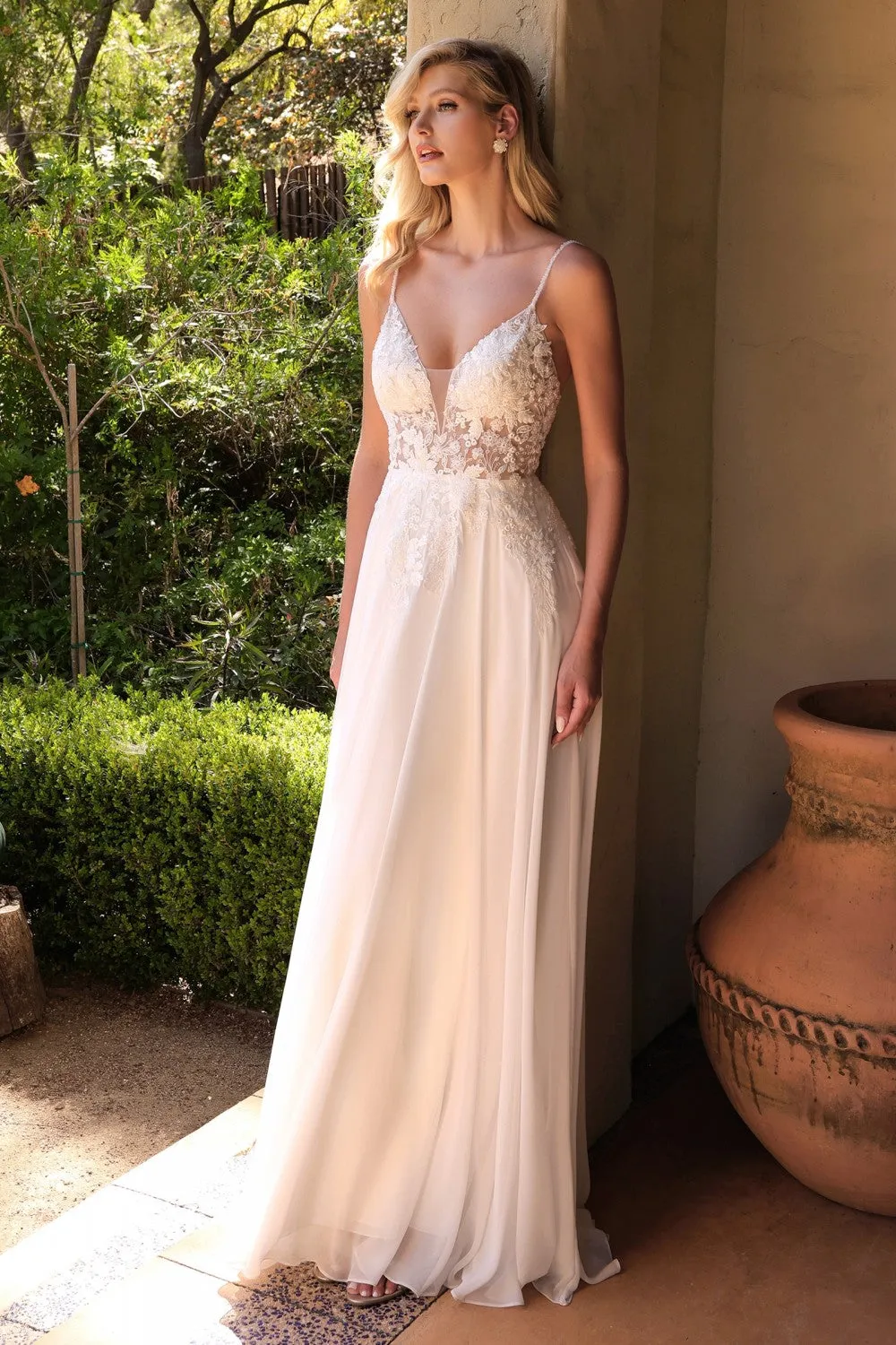 Arsinoe | White Plunging Neckline Bridal Gown