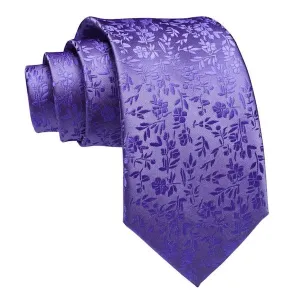 Classy Men Lilac Floral Silk Necktie