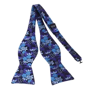 Classy Men Purple Floral Silk Self-Tie Bow Tie