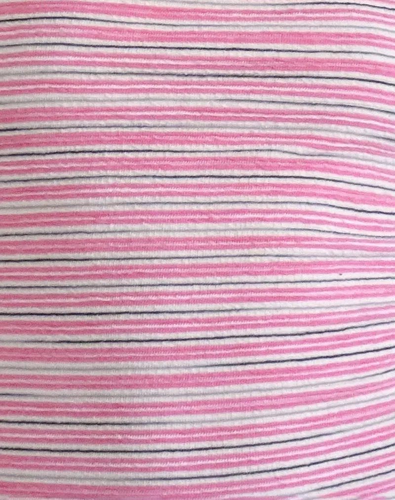 Dema Mini Dress in Jacquard Pink Stripe