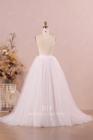 Elegant Tulle Wedding Ball Gown Overskirt Puffy A-line Bridal Skirt