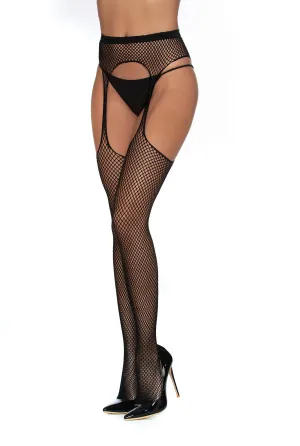 Fishnet suspender garter belt pantyhose