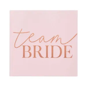 Hen Party Blush Velvet 'Team Bride' Guest Book 21cm x 21cm Each