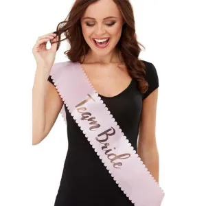 Pink And Gold Team Bride Sash