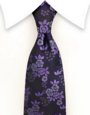 Purple Floral Necktie