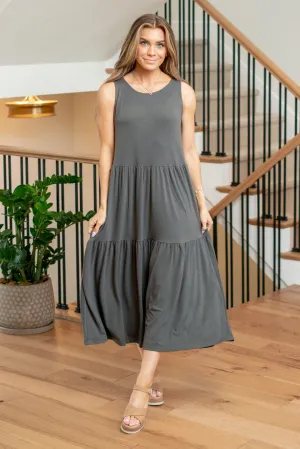 Sleeveless Tiered Midi Dress