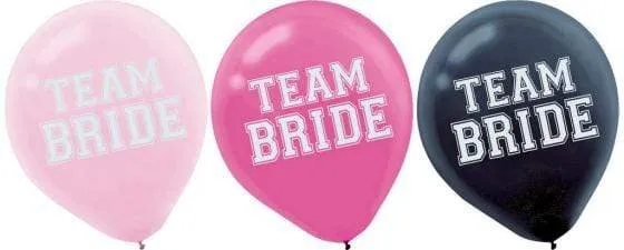 Team Bride Latex Balloons 30cm 15Pk