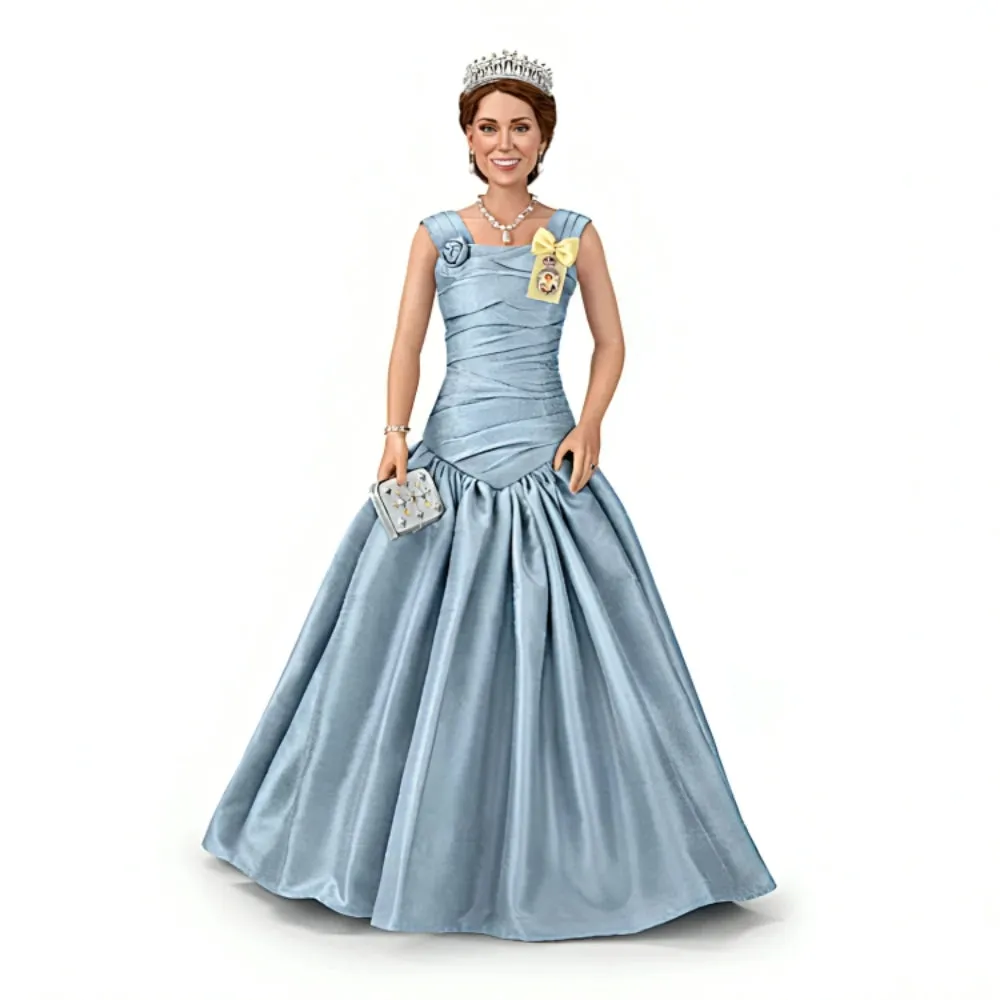 The Ashton-Drake Galleries The Royal House Of Windsor Portrait Doll Collection Issue #1: Princess Catherine Handcrafted Poseable Doll in Alexander McQueen Gown with Detailed Jewelry 15-Inches