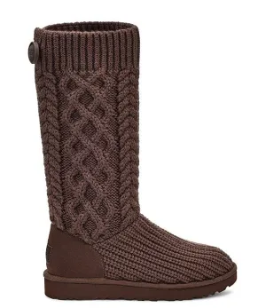 Womens Burnt Cedar UGG Classic Cardi Cable Knit Boots